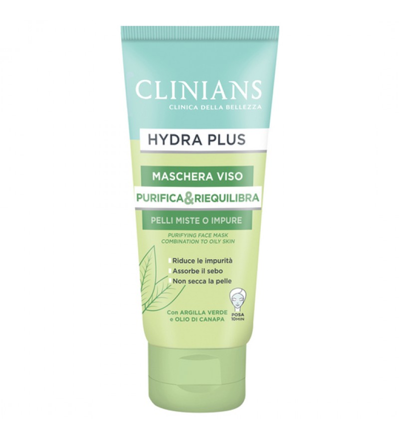 Mascarilla Facial Clinians Hydra Plus Purifica & Riequilibra Pelli Miste o Impure - 75mL