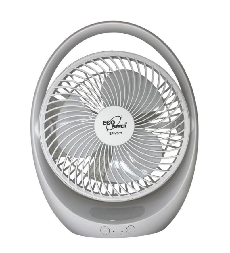Ventilador de Mesa Ecopower EP-V003 7" 3Vel/3Pas/Recargable/Bivolt - Blanco