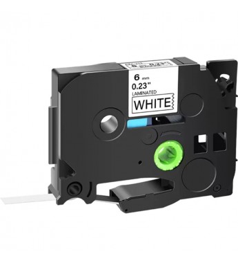 Cinta Adhesiva para Etiquetadora AZE-211 6mm/8M - Black on White 