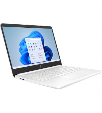 Notebook HP 14-dq0052dx de 14" HD con Intel Celeron N4120/4GB RAM/64GB eMMC/W11 - Snowflake White