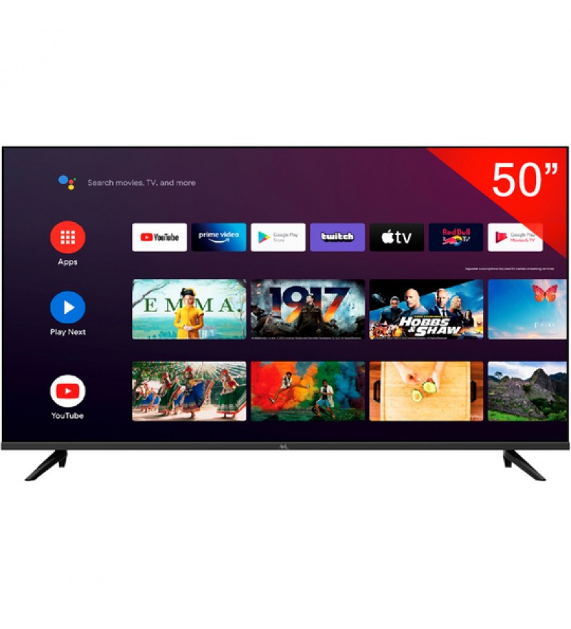 Smart TV LED de 50" MTEK MK50FSAU 4K UHD con Bluetooth/Wi-Fi/Android/Bivolt - Negro