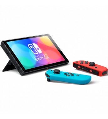 Consola Portátil Nintendo Switch OLED de 7" con Wi-Fi/Bluetooth/HDMI Bivolt - Azul Neón/Rojo Neón (Caja Fea)