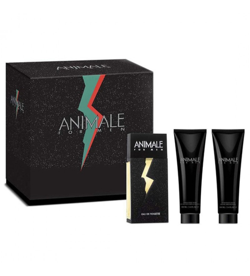 Perfume Kit Animale For Men EDT 100mL + Hair & Body Wash 100mL + After Shave Balm 100mL - Masculino
