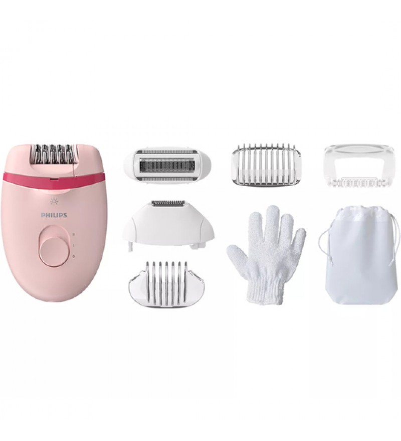 Depilador Philips Satinelle Essential BRE285 15V (7 Accesorios) - Rosa