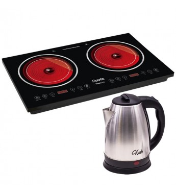Cocina Eléctrica Quanta QTCEI220 2 Hornalla 5Kg 3600W + Jarra KB2L