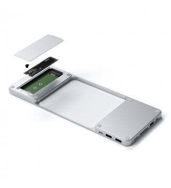 Hub USB-C Satechi Slim Dock ST-UCISDS para iMac 24”/USB/USB-C/M.2 SSD - Silver