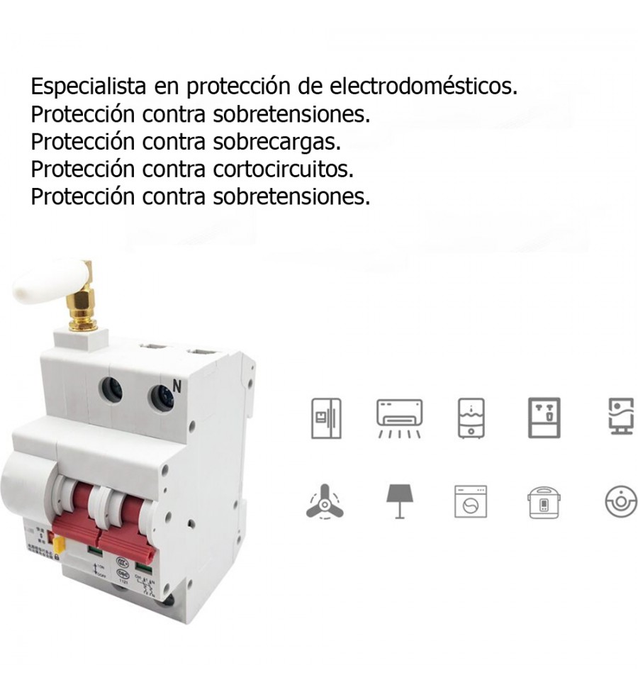 Disyuntor MCB ZISB9-4P 32A Wi-Fi - 400V/50Hz