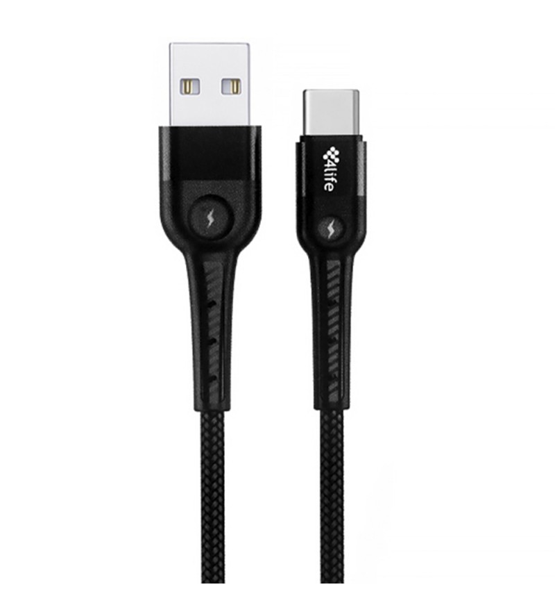 Cable 4 Life FLT2AC1B USB a USB-C 1m - Black